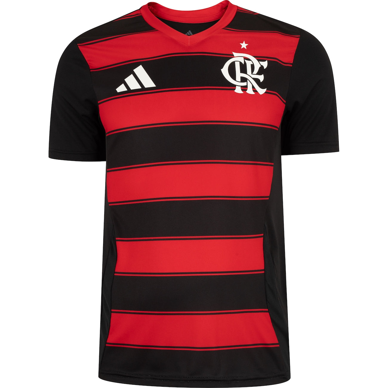 Camisa Flamengo 25/26 adidas Masculina Fanshirt Clássica Confortável Preto/Vermelha Torcedor Oficial