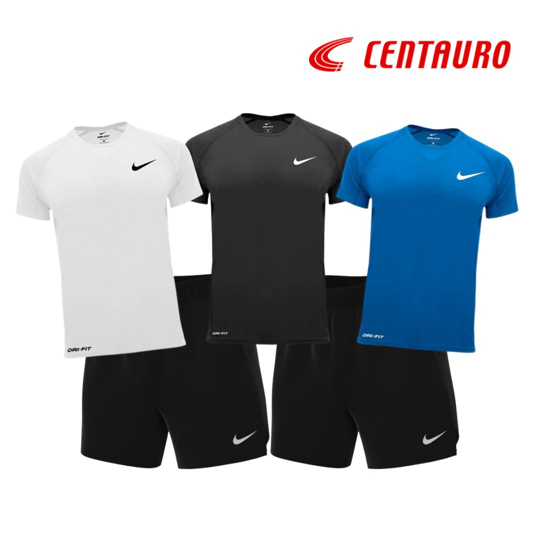Kit 3 Camisas DriFit + 2 Shorts DriFit Nike